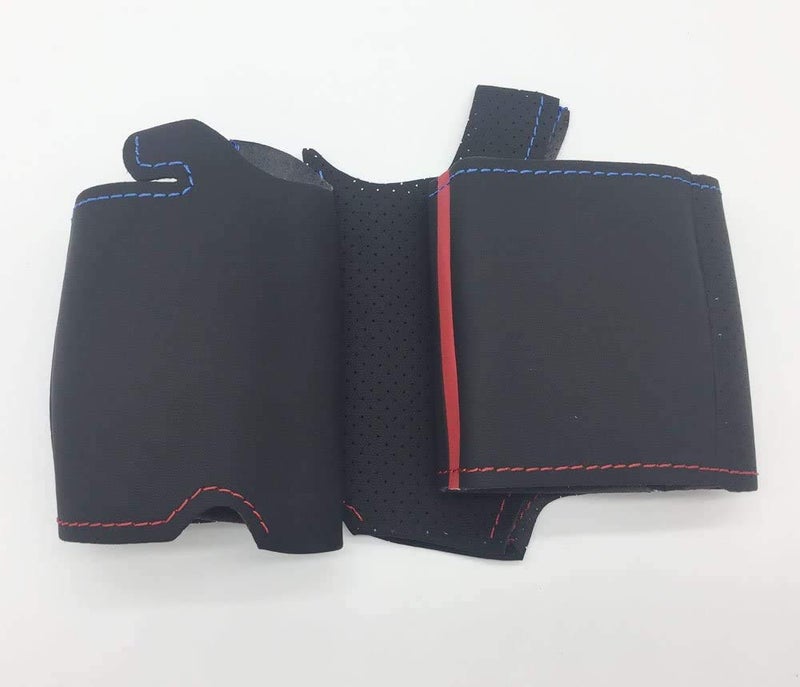 Eiseng DIY Stitch Customized Steering Wheel Covers for Ford F-150 F150 SVT Raptor 2010 2011 2012 2013 2014 Interior Accessories Sew Black Microfiber Leather (Red and Blue Thread) - Image 2